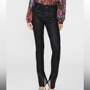 Paige faux leather coated jeans
